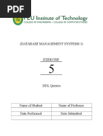 Lab 5 - DDL Queries