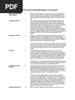 General Provisions Regarding Imports and Exports