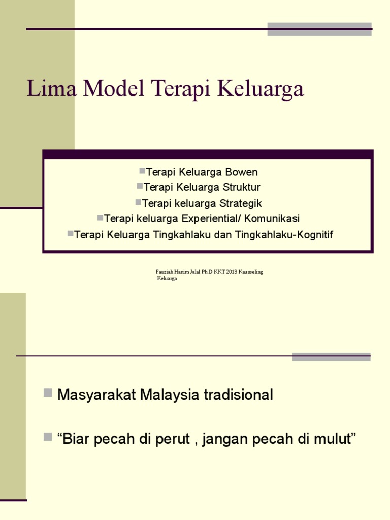 Kuliah Model Terapi Keluarga Pdf
