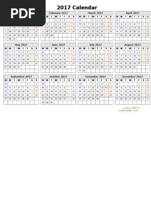 calendar 2017