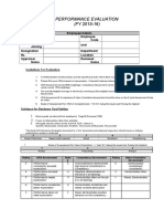 Performance Evaluation Form