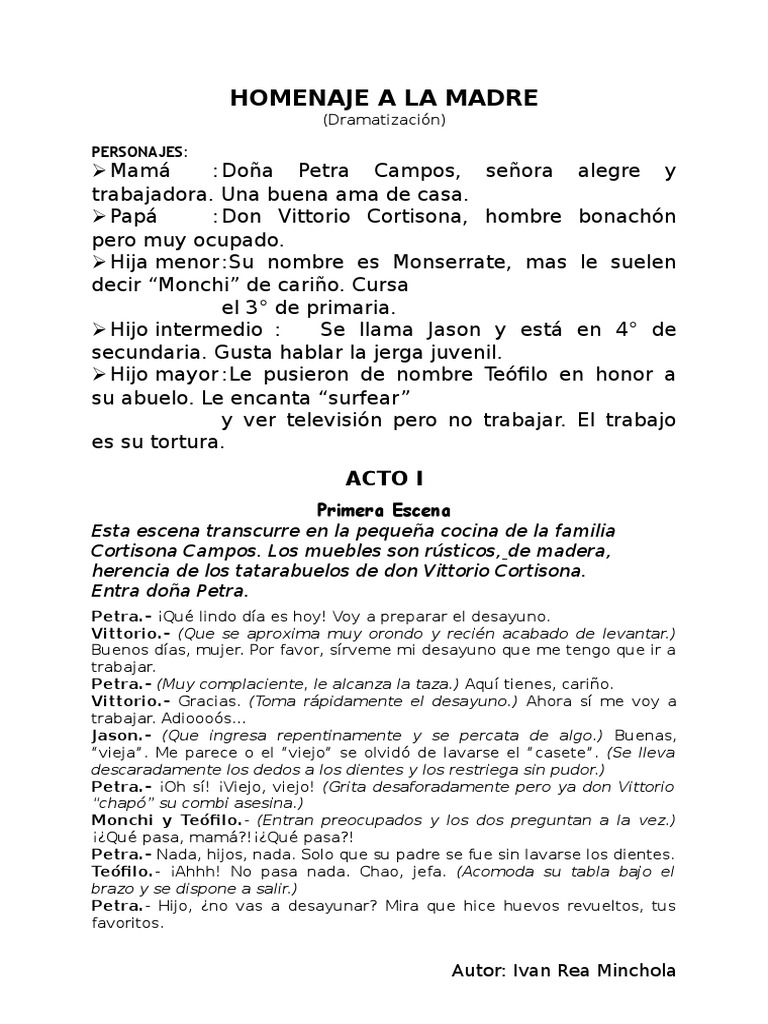 Dramatización del Día de la Madre