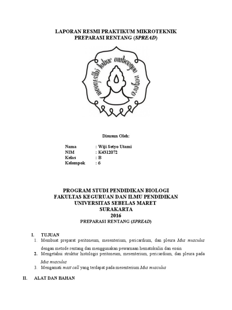 Laporan Praktikum Preparat Rentang | PDF