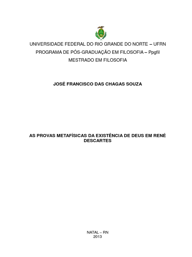 Provas Da Existência De Deus Descartes