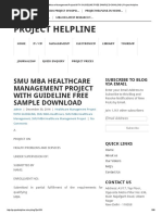 Download Smu Mba Healthcare Management Project With Guideline Free Sample Download _ Project Helpline by Mohammed Nabeel SN327558915 doc pdf