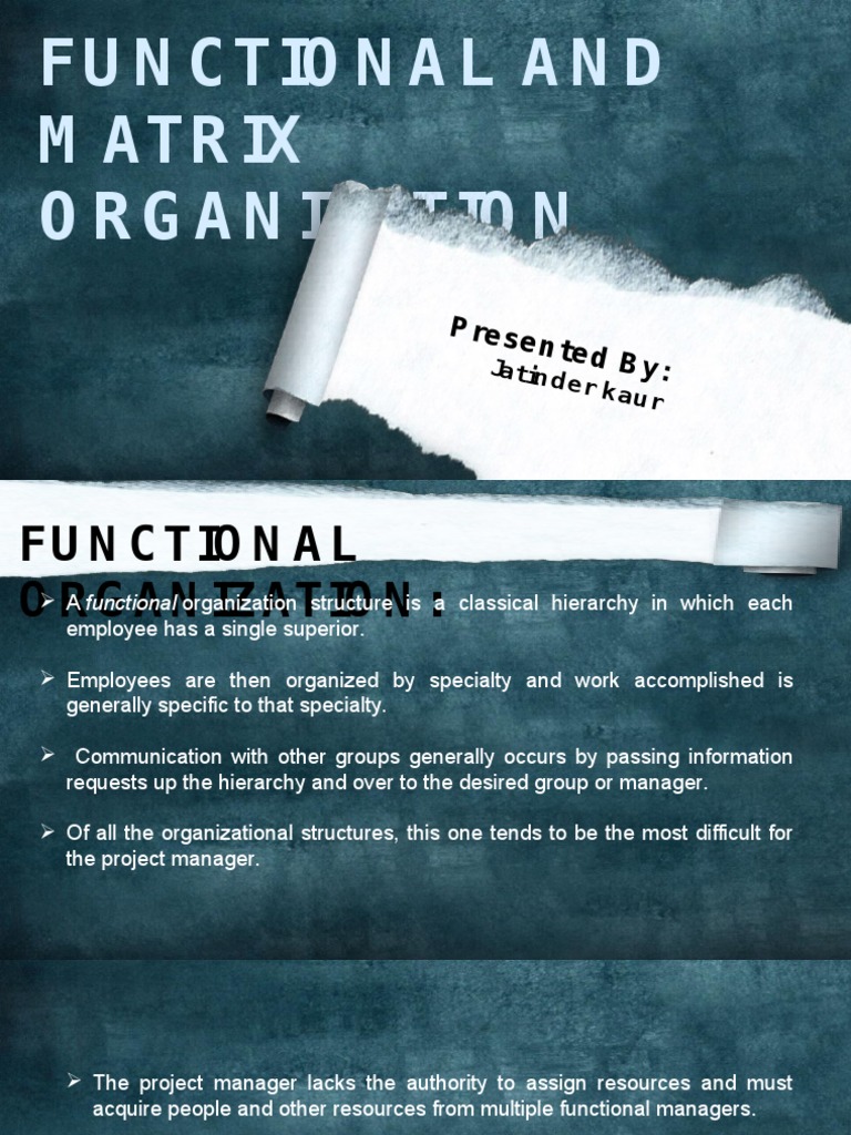 Functional vs Matrix Organization Structures | PDF | Organizational ...