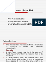 Interest Rate Risk: Prof Mahesh Kumar Amity Business School