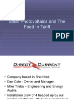 Solar Photovoltaics and The Feed in Tariff