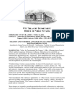 US Treasury Commerce Cuba Fact Sheet 