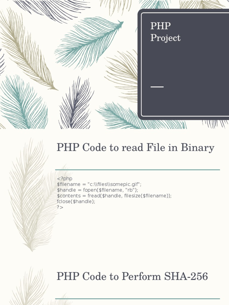 PHP Code Examples for File and Math Operations | PDF