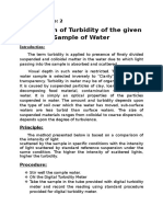 Estimation of Turbidity of The Given Sample of Water: Experiment No: 2