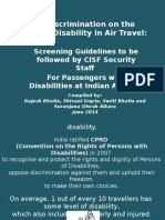 CISF SCREENING GUIDELINES PRESENTATION - TO BE FOLLOWED BY CISF SECURITY STAFF FOR PASSENGERS WITH DISABILITIES AT INDIAN AIRPORTS - Cisf PPT Final