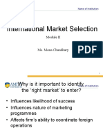 International Market Selection