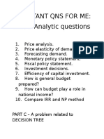 Important Qns For Me: Part B-Analytic Questions