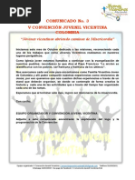 COMUNICADO No 3 - V CONVENCIÓN JUVENIL VICENTINA