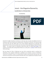 Read Widerstand - The Magazine Banned by Pondicherry University - Indian Cultural Forum