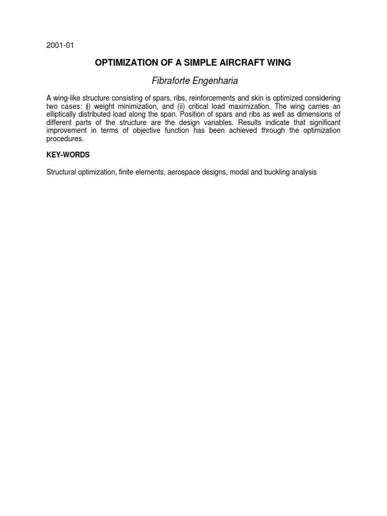 Aircraft Wing Structural Optimization | PDF | Technology & Engineering