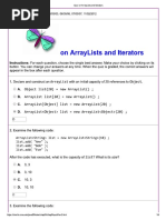 Quiz on ArrayLists and Iterators