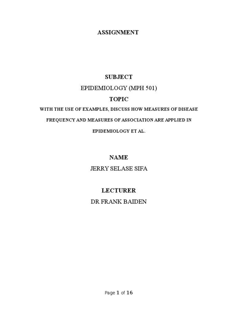 measures of association in epidemiology pdf