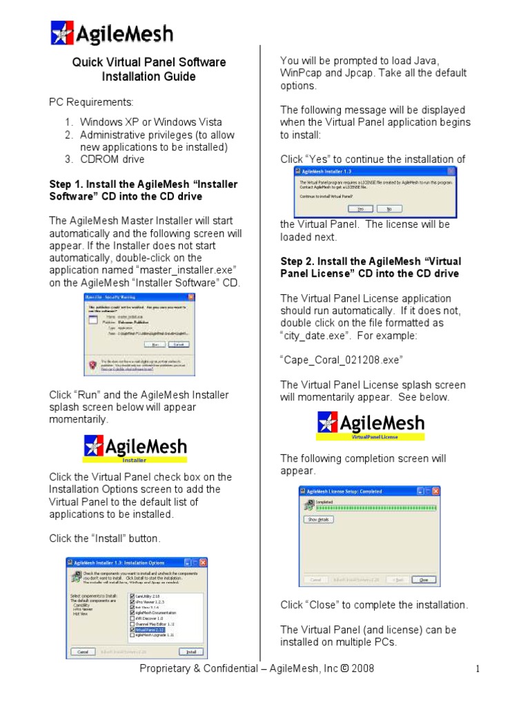 Quick Virtual Panel Installation Guide | PDF | Installation (Computer ...