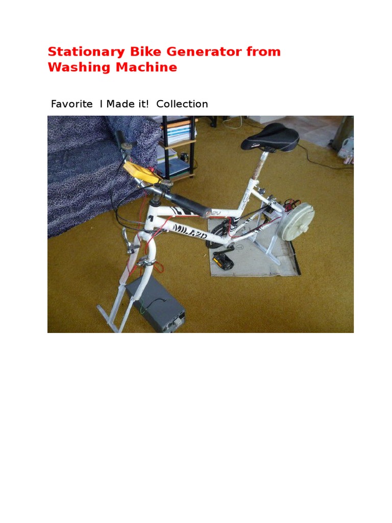 Stationary Bike Generator From Washing Machine PDF Rectifier