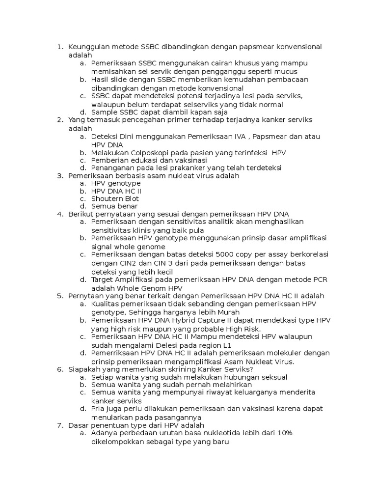 Soal Kanker Serviks