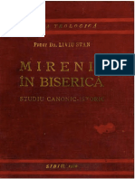 Pr. Liviu Stan - Mirenii În Biserică. Studiu Canonic-Istoric. Sibiu, 1939