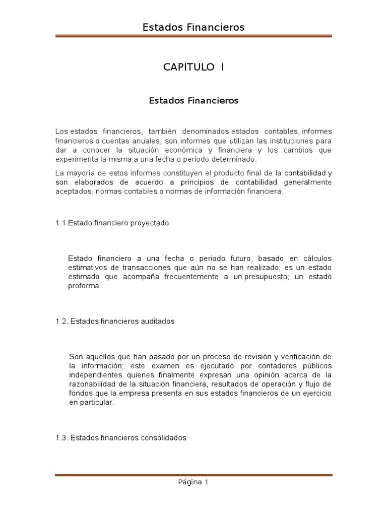 Estados Financieros | PDF | Estado financiero | Contabilidad