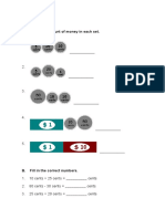 Money: A. Write The Amount of Money in Each Set