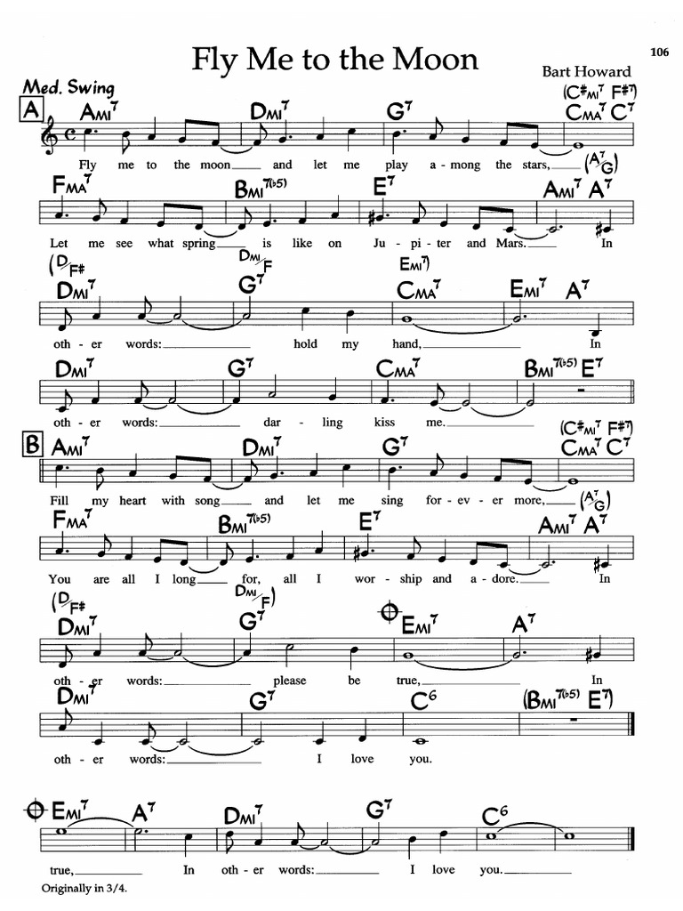 Frank Sinatra Fly Me To The Moon C Pdf