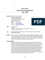 Operations Management: MGS 4700 Fall, 2004