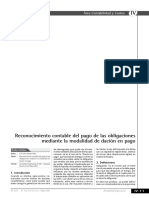 Reconocimiento contable de la dación en pago de obligaciones