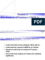 Module-5 Analysis of Variance (ANOVA)