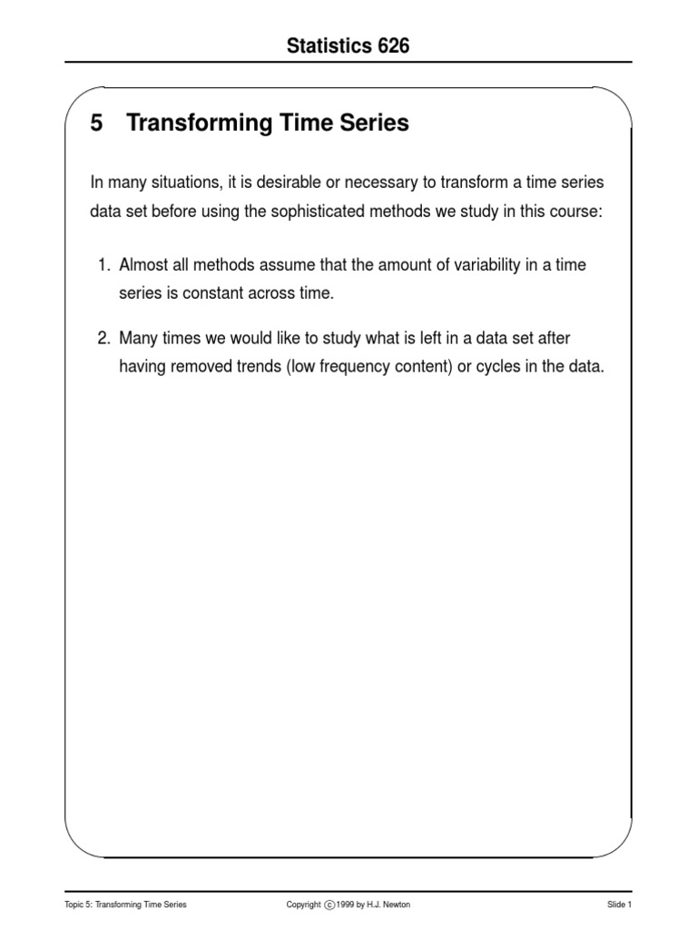 Transforming Time Series | PDF | Time Series | Linear Trend Estimation