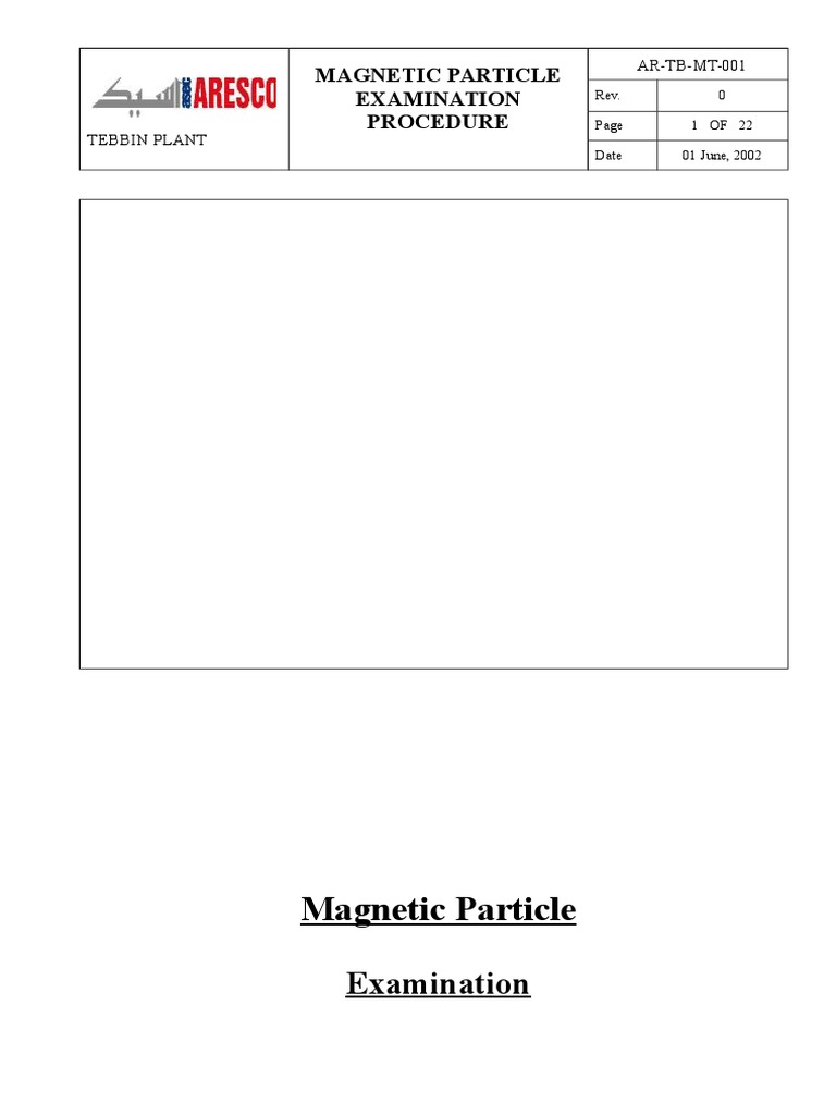 Magnetic Particle Testing Procedure | PDF | Welding | Construction