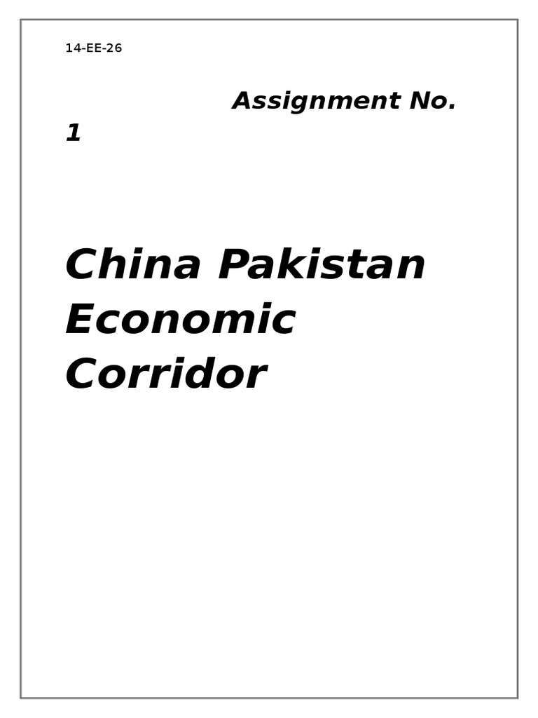 China Pakistan Economic Corridor PDF