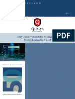 Qualys Frost Sullivan 2013 Global Vulnerability Management Market Leadership Award