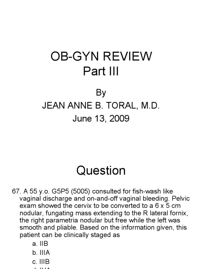 OB-GYN REVIEW Part 3 PDF | PDF | Ovarian Cancer | Cervical Cancer