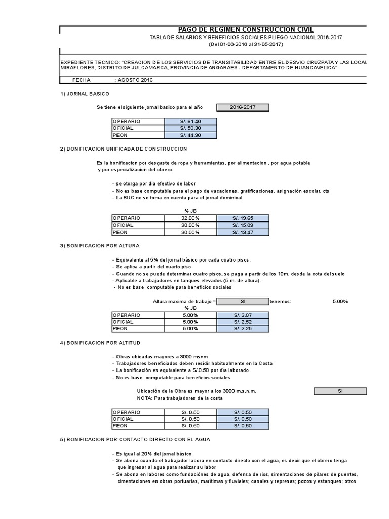 Construccion Civil Pagos
