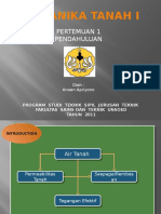 Mekanika Tanah I: Pertemuan 1 Pendahuluan