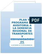 Plan Y Programa de Auditoria A La Gerencia Regional de Transportes Y Comunicacion ES