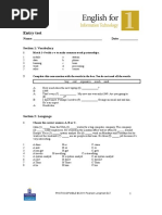 Entry Test: Name: - Date: - Section 1: Vocabulary