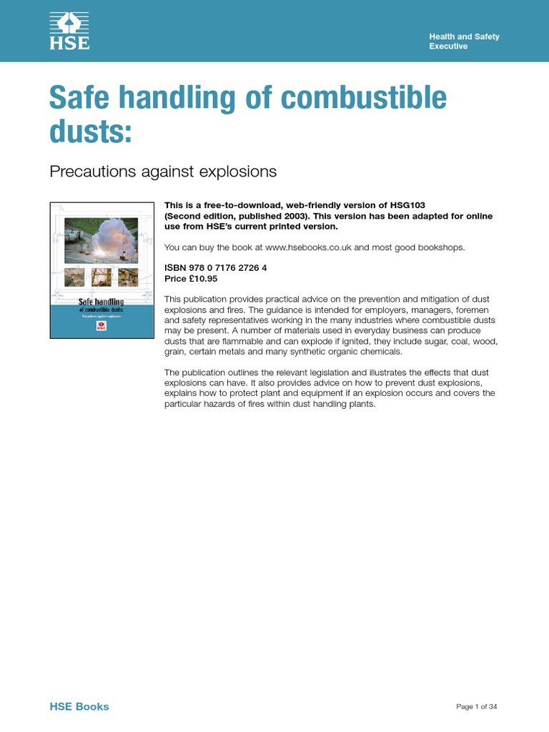 Dust Explosions PDF | PDF | Explosion | Explosive Material