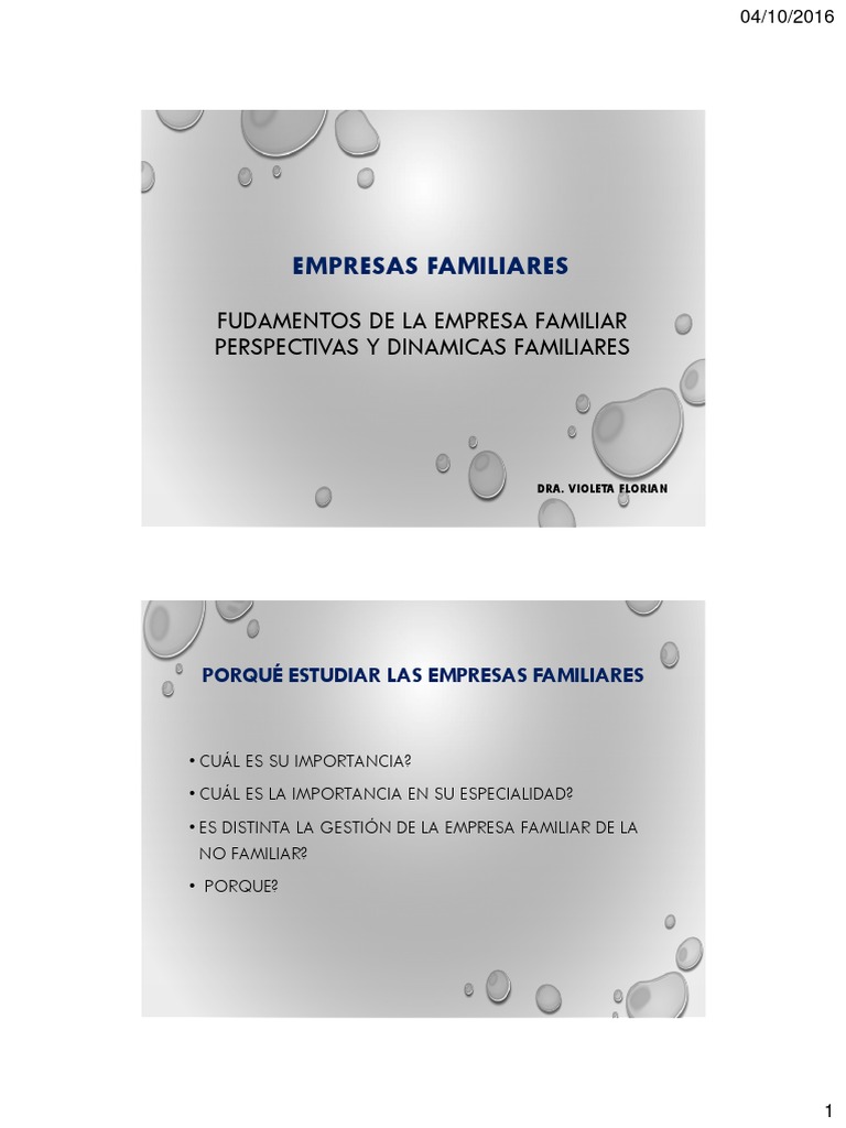 Importancia de las Empresas Familiares | PDF | America latina ...