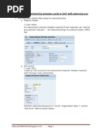 How To Do Subcontract Process Cycle in SAP With Planning Run