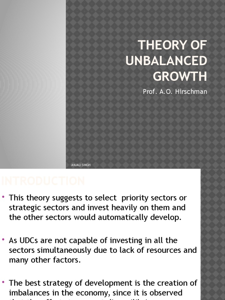 Theory of Unbalanced Growth: Prof. A.O. Hirschman | PDF | Economic ...
