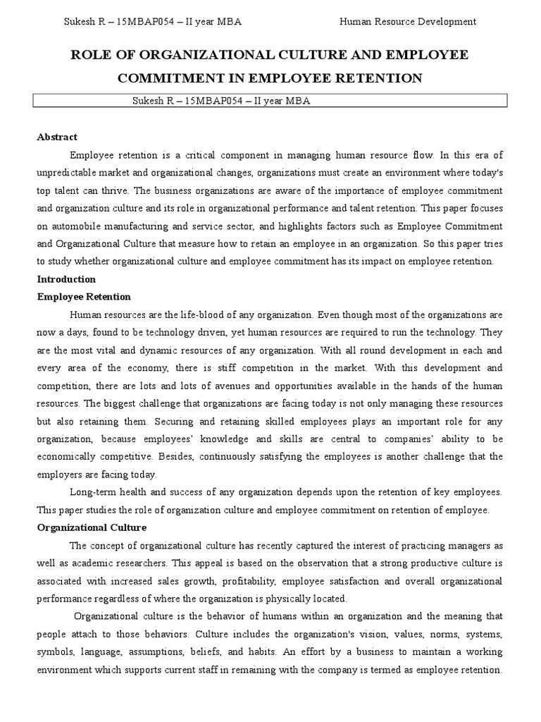 Impact of Culture on Employee Retention | PDF | Employee Retention ...