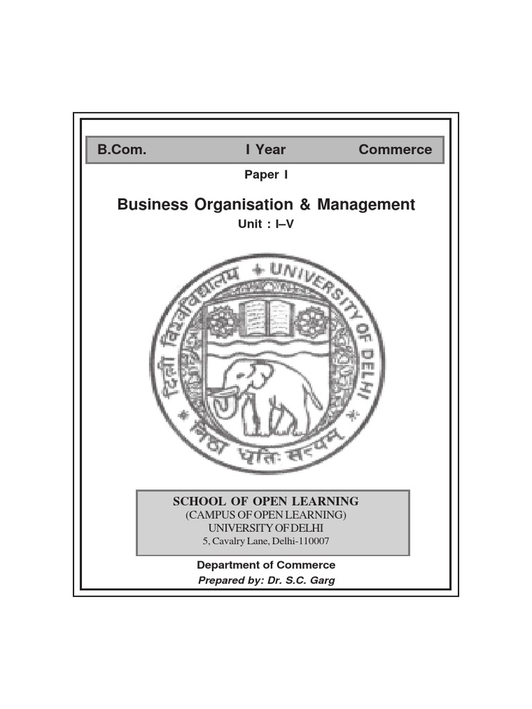 FUNDAMENTALS OF BUSINESS ORGANISATION AND MANAGEMENT PDF intelligence overview