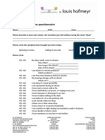 Balance and Dizziness Questionaire