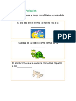 Analogías verbales completar